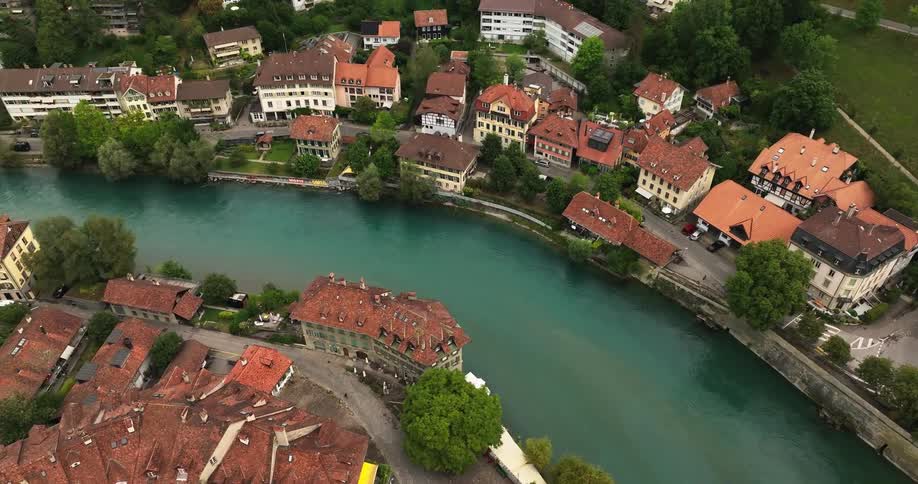 The town is on the shores of the canal