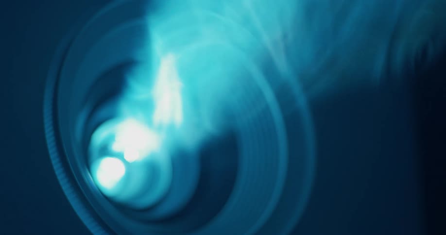 A bright light on a camera lens