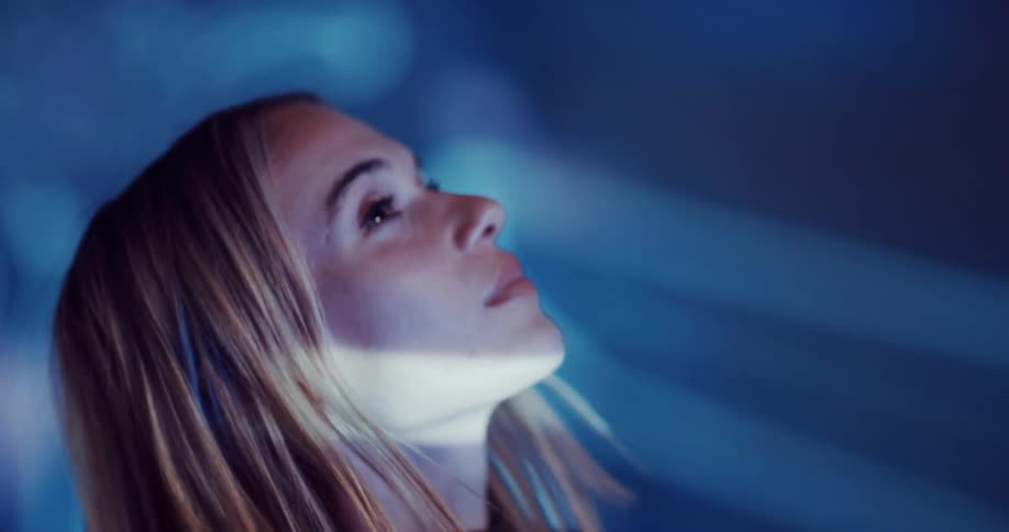 A model looks around