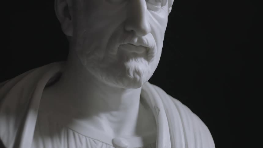 Bust of a bearded man in a robe