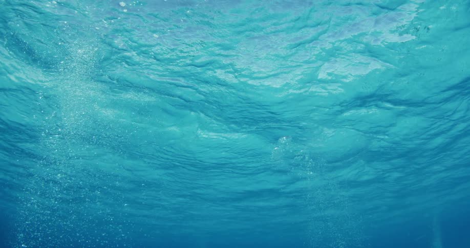 Bubbles in the ocean floating towards the surface