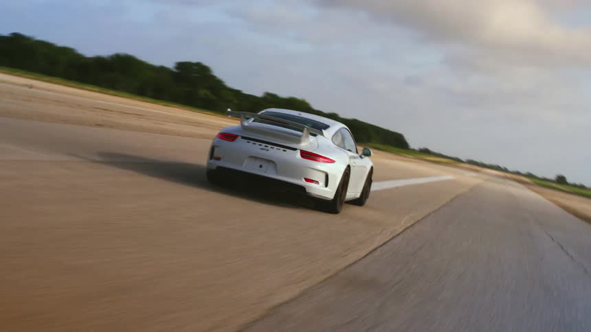 A car driving down a track