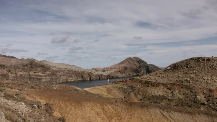 A river between rocky hills