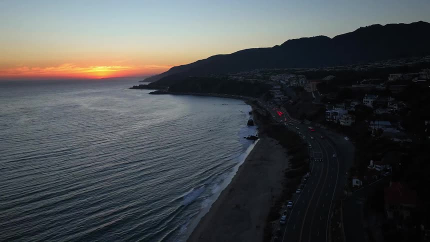Hyperlapse - Sunset over PCH in Malibu
