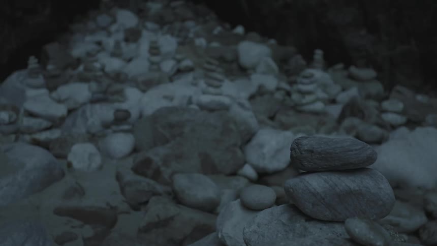 Medium-sized rocks on top of each other in a small area
