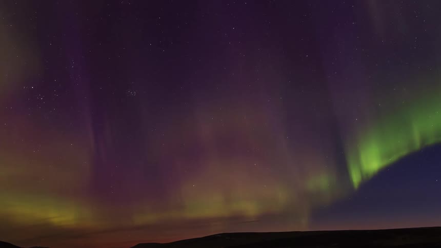 The northern lights can be seen above