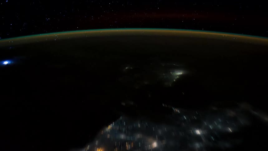 The atmosphere glows on earth