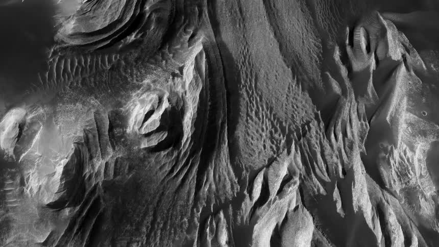 Gray terrain with swirls lines and elevations