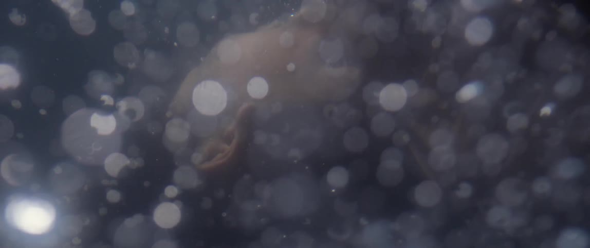 A woman is screaming underwater