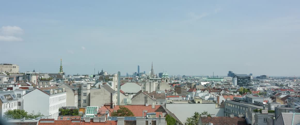 Buildings in a city on a summer day
