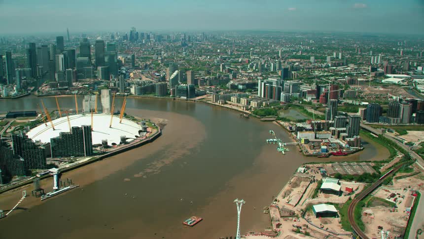 A large city on a river