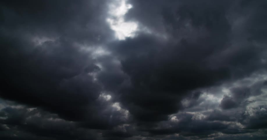 Dark ominous clouds fill the sky