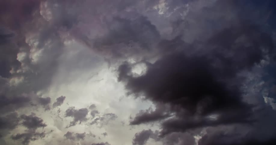 Dark clouds move in as lightning strikes