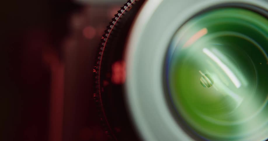 Close up of camera lenses