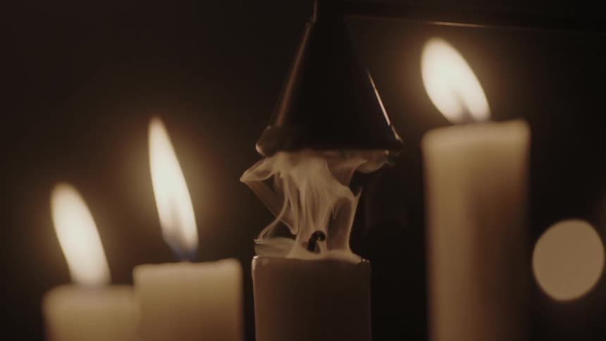A candle being extinguished