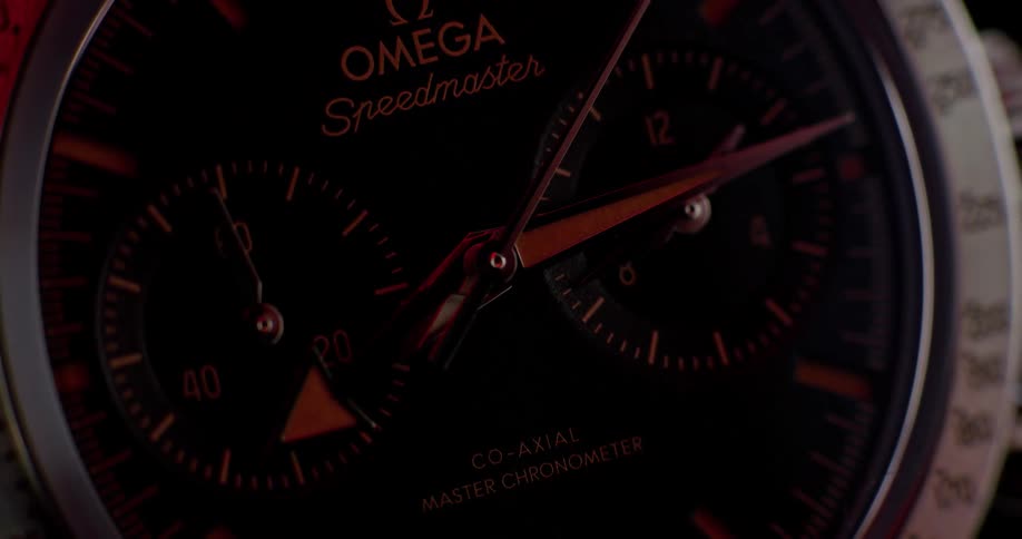 Closeup of wristwatch with hand and subdials