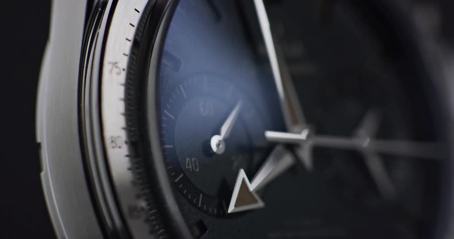 Close up of a second hand moving on a wristwatch