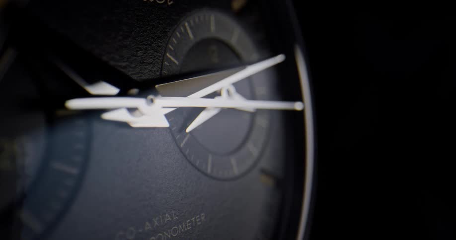 Close up of a second hand moving on a timepiece