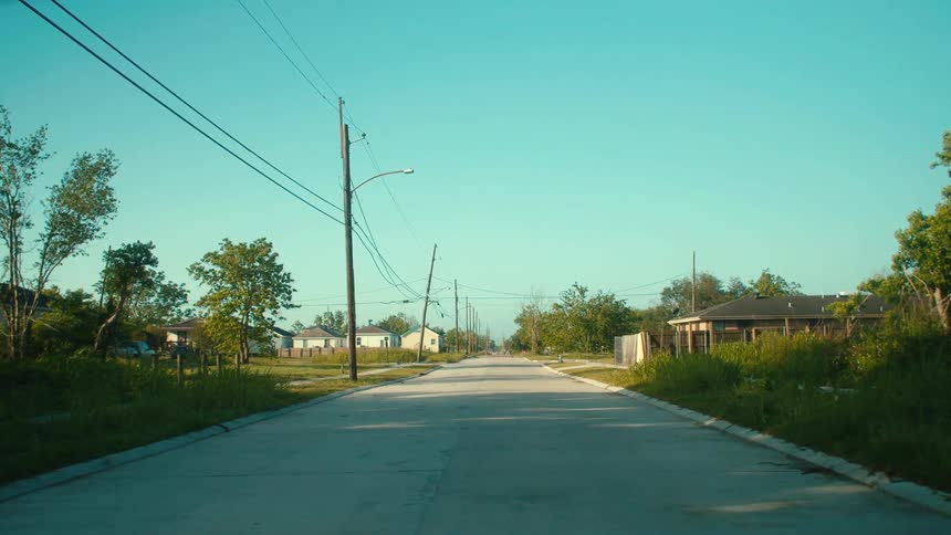 The road is empty in town