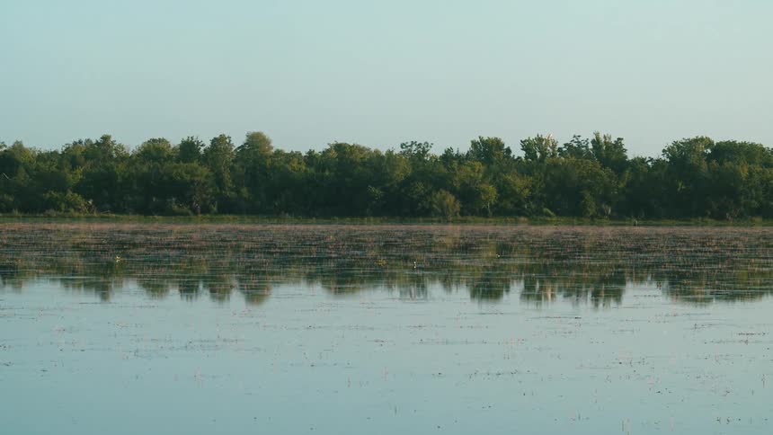 A river during the spring time is displayed