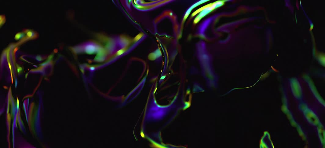 Abstract liquid colors are displayed digitally