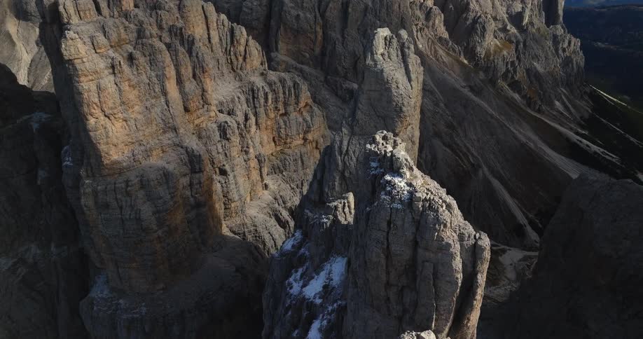 Aerial view of rocky mountain ridge