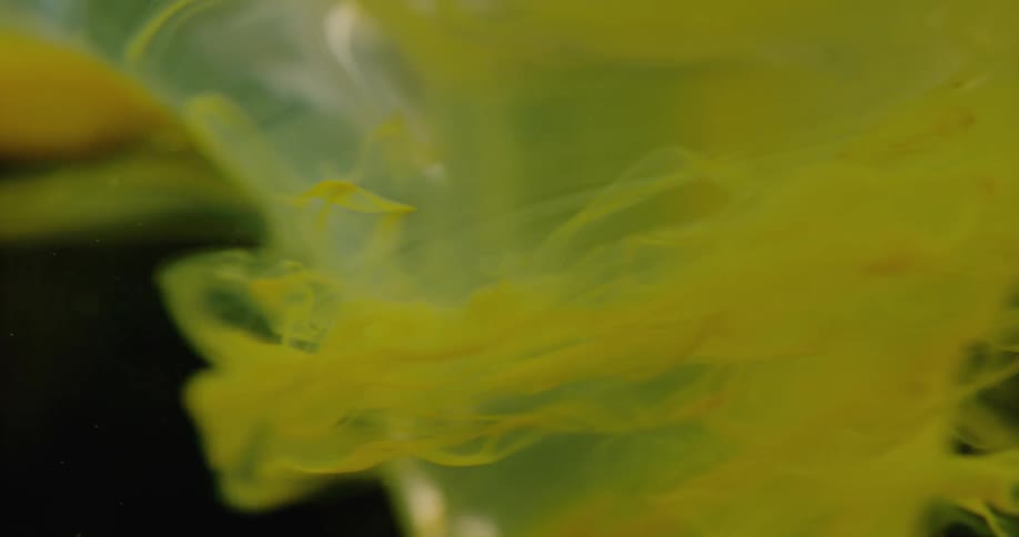 The ink moves under water