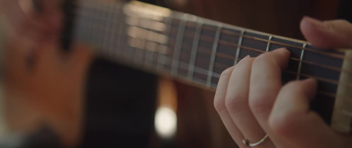 A person is playing the guitar