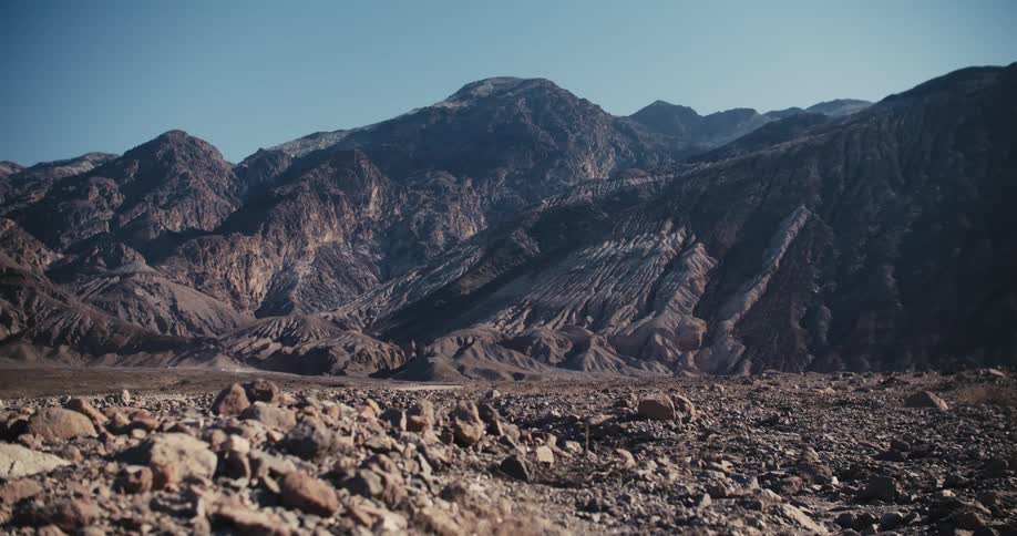 Mountains near rocks and soil