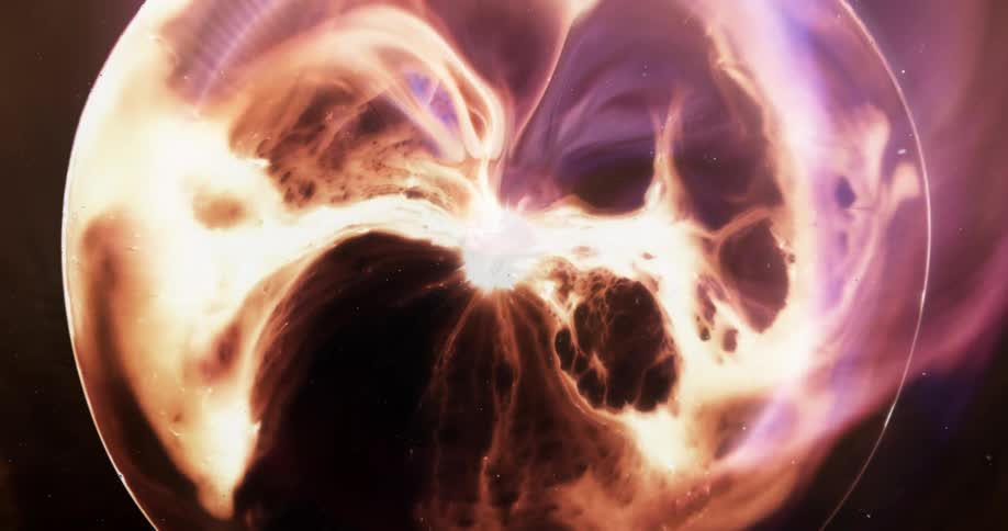 Abstract art is displayed on film
