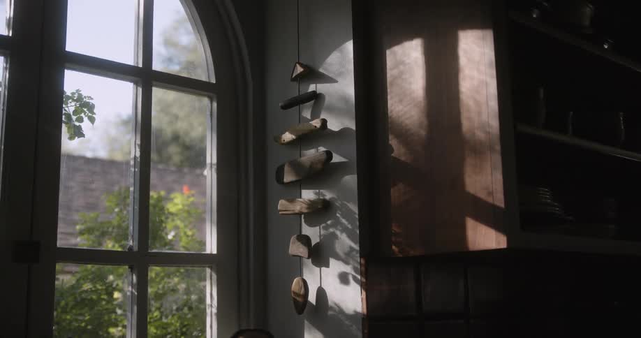 A view of inside a house is displayed during midday