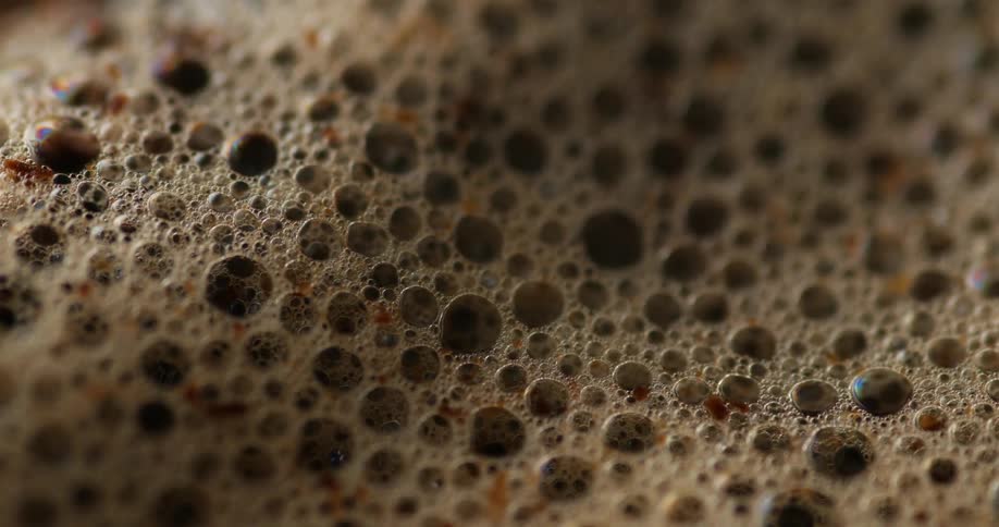 Close up of foamy coffee