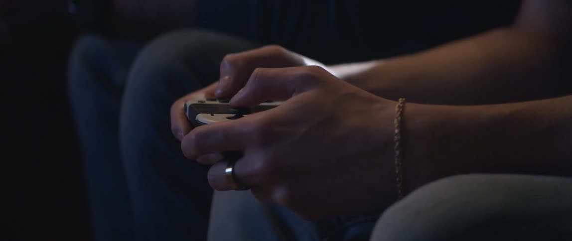 A person is playing video games