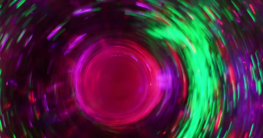 A spinning vortex of hot pink and green