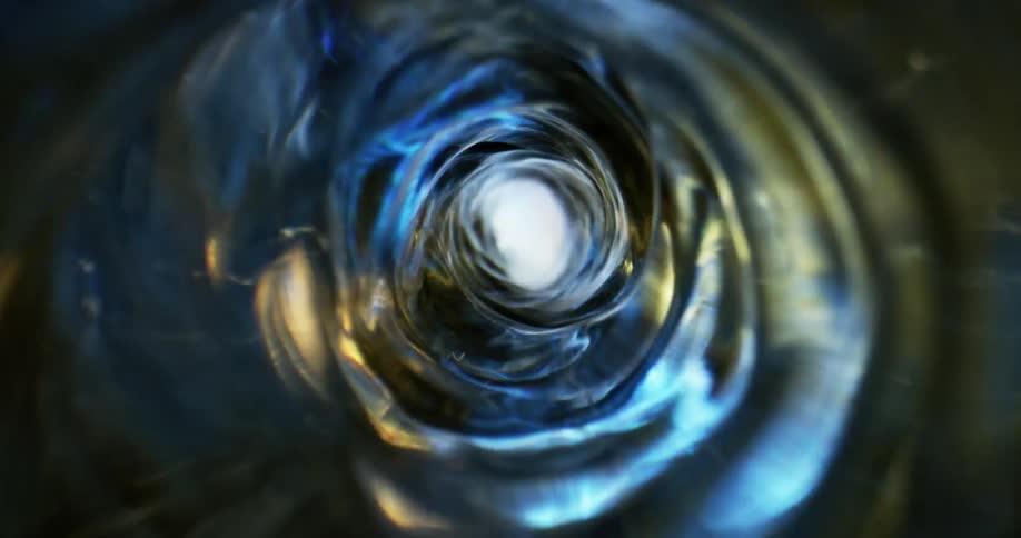 A swirling vortex of liquid