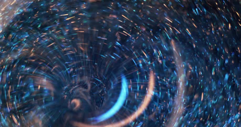 Close up view of an abstract tunnel is displayed