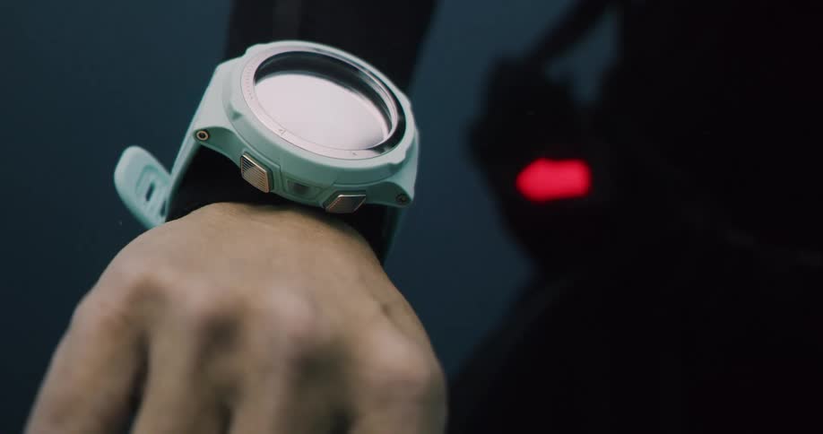 Close up of a hand with a camera on a wrist