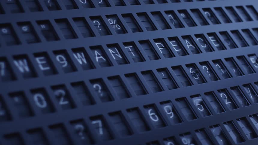 The machine displays words