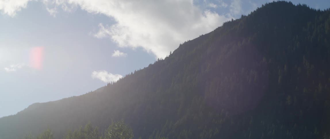 Clouds passing over a forest