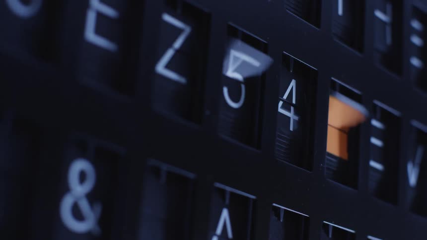 The machine is flipping letters and numbers