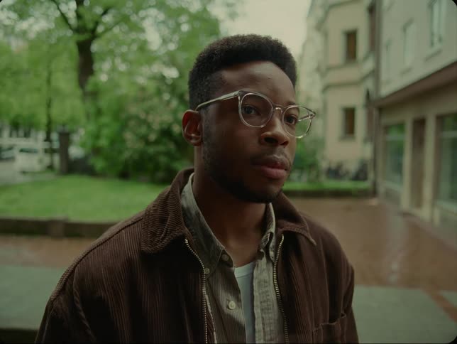 A black male standing in front of a delivery van