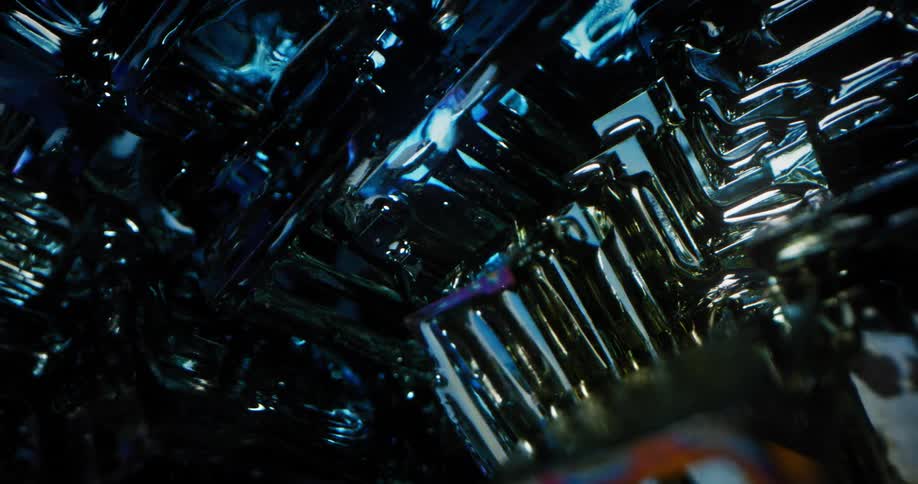Close up of transparent solid crystal
