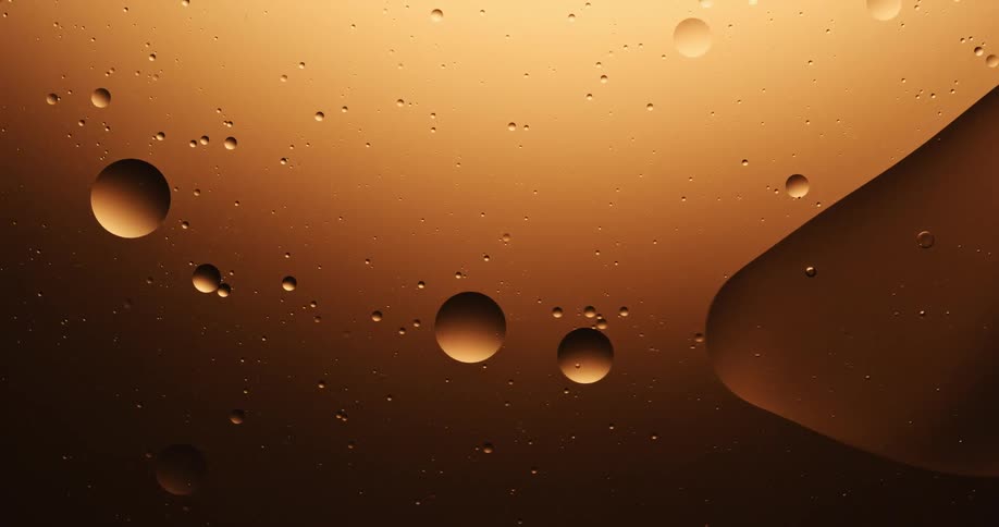 Bubbles float in the liquid