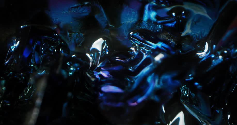 Blue lighting on ice cubes
