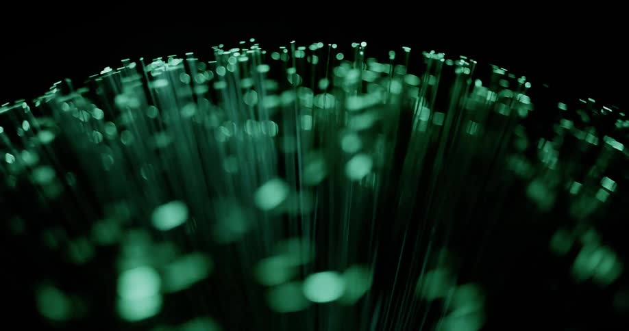 Strands of green lights twisting