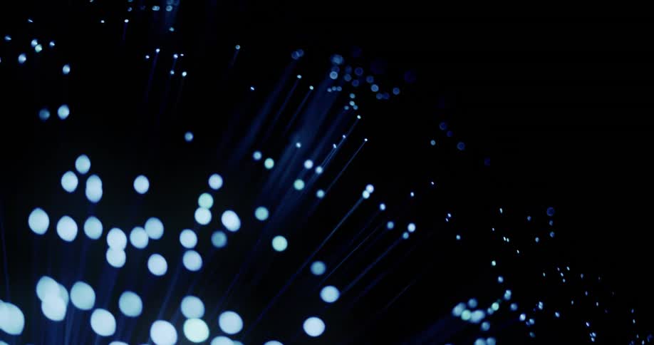 The strands glow and move