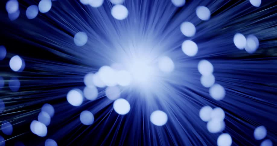 Orbs of white and blue lights