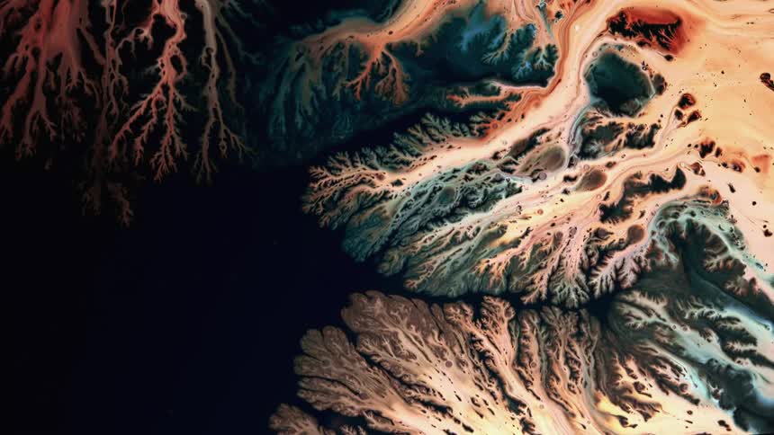 The liquid flows and moves