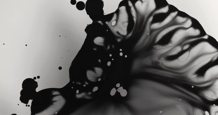 A liquid line spreads and combines a puddle