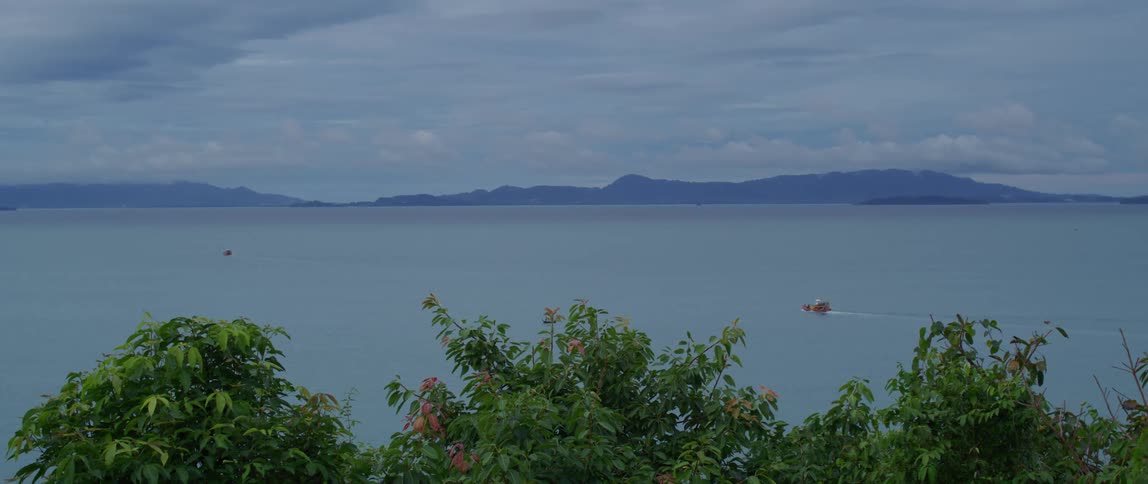 The view is of the ocean in the middle of the day time